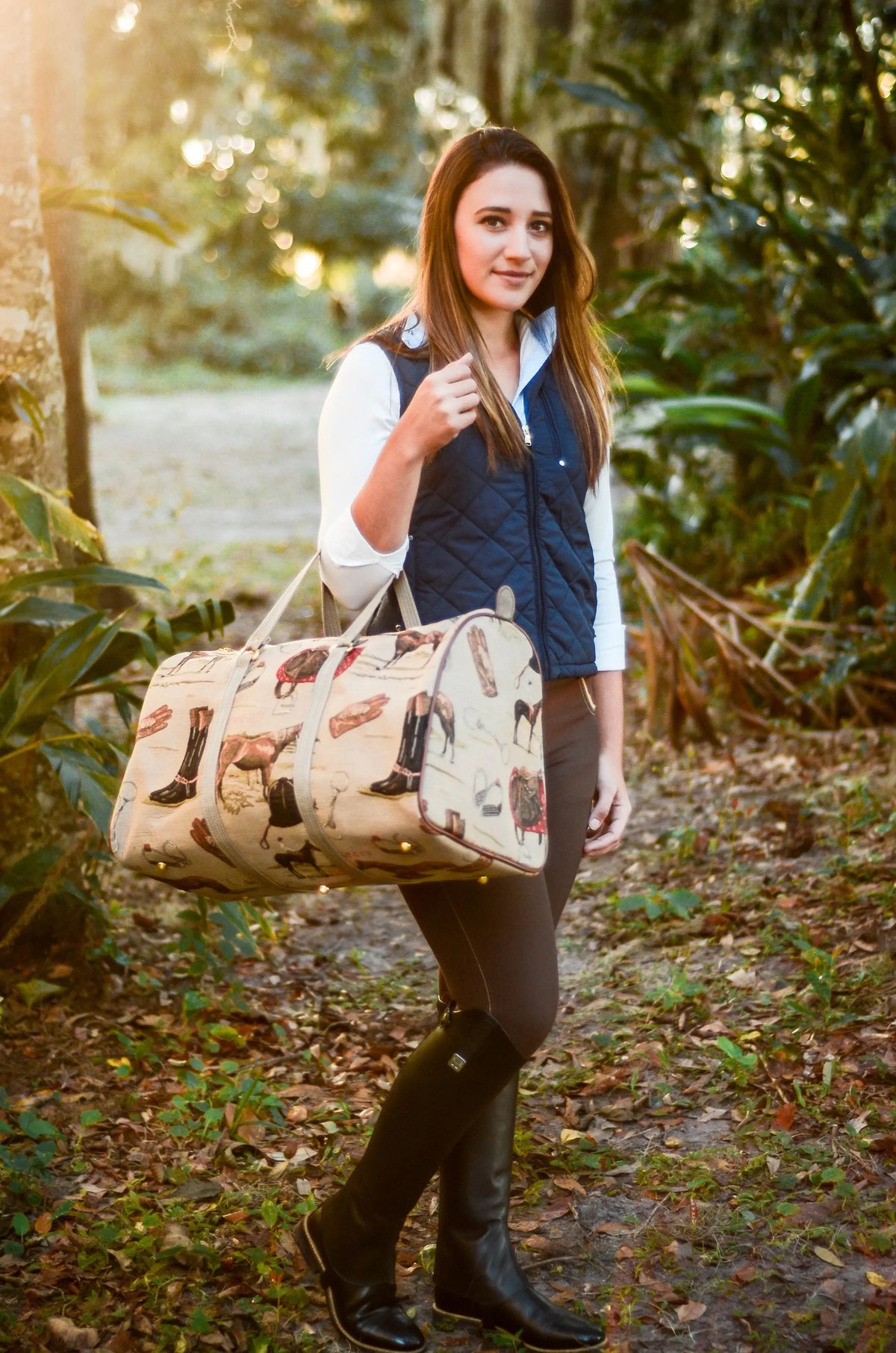 Huntley Equestrian Tapestry Duffle Bag-English Design